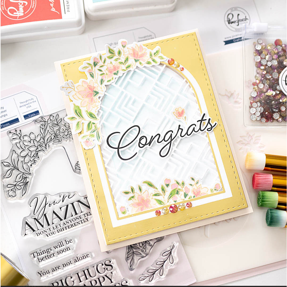 PinkFresh Studio Nested Arches Hot Foil Plate 193923 Congrats | color-code:ALT05