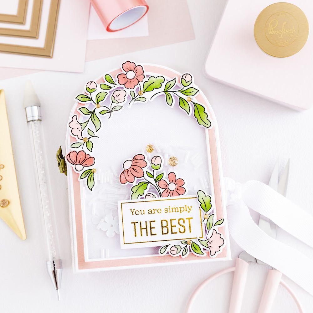 PinkFresh Studio Arch Floral Clear Stamp Set 194023 The Best | color-code:ALT04