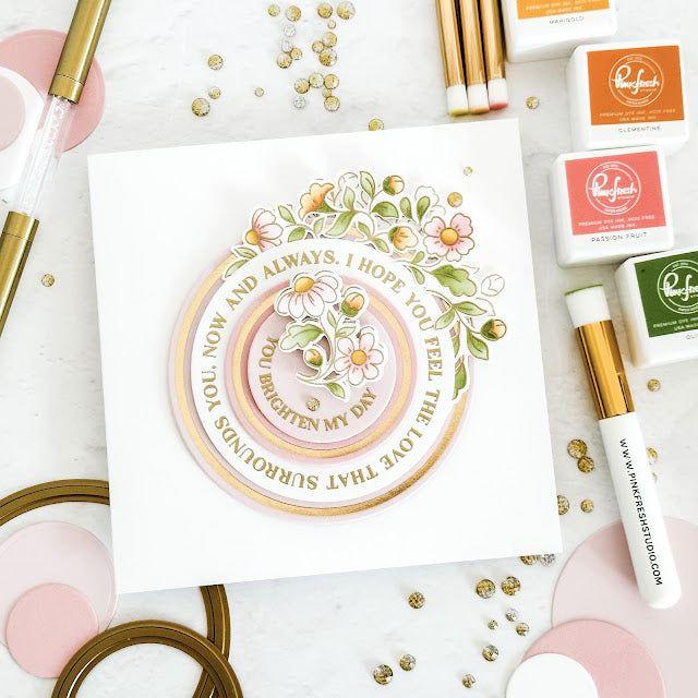 PinkFresh Studio Arch Floral Clear Stamp Set 194023 Brighten | color-code:ALT06