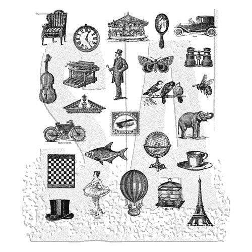 Tim Holtz Cling Mount Stamps - Mini Blueprints 3 CMS150