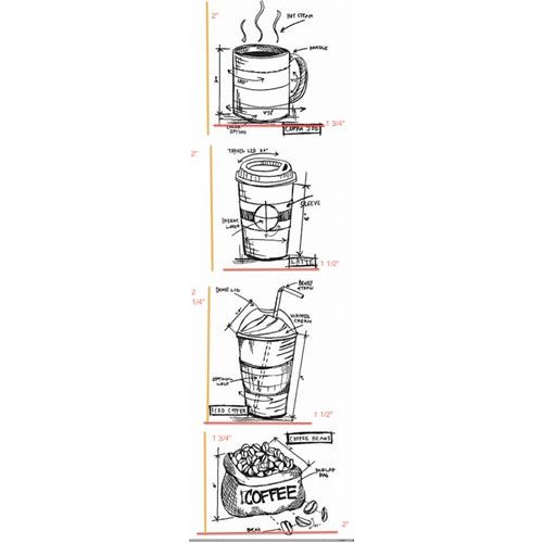 Simon Says Stamp! Tim Holtz Mini Blueprints Strip FRESH BREWED Cling Rubber Stamps THMB025