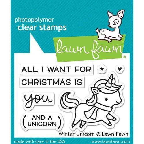 Simon Says Stamp! Lawn Fawn WINTER UNICORN Clear Stamps LF1218