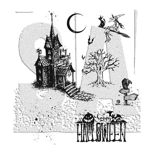 Simon Says Stamp! Tim Holtz Cling Rubber Stamps HAUNTED HOUSE CMS308