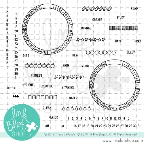 Every Year Calendar Clear Stamp Set
