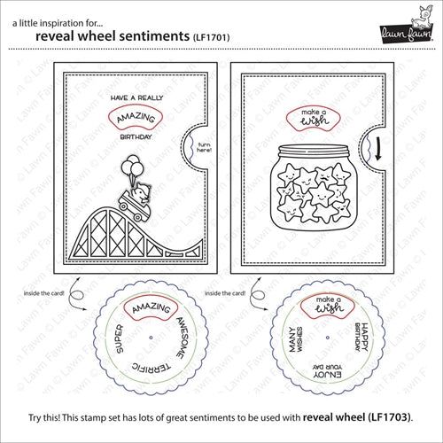 Simon Says Stamp! Lawn Fawn REVEAL WHEEL SENTIMENTS Clear Stamps LF1701