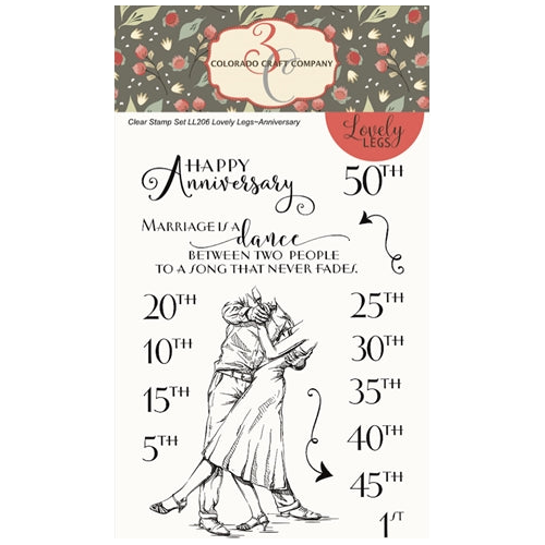 Simon Says Stamp! Colorado Craft Company Lovely Legs ANNIVERSARY Clear Stamps LL206