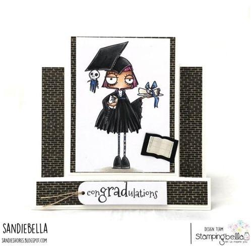 Simon Says Stamp! Stamping Bella Cling Stamp ODDBALL GIRL GRADUATE eb687