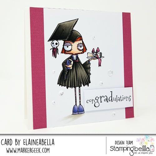 Simon Says Stamp! Stamping Bella Cling Stamp ODDBALL GIRL GRADUATE eb687