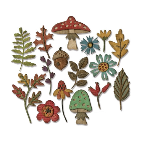 Tim Holtz Sizzix FUNKY FOLIAGE Thinlits Die Set 663087