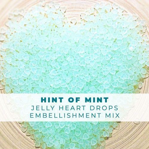 Simon Says Stamp! Trinity Stamps HINT OF MINT JELLY DROP HEARTS Embellishment Box 103512