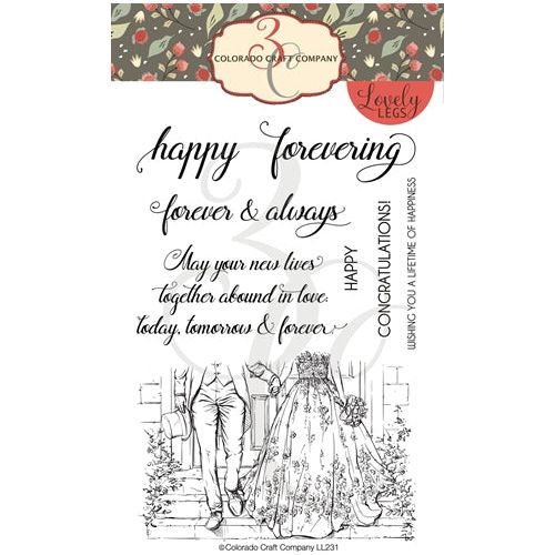 Simon Says Stamp! Colorado Craft Company Lovely Legs HAPPY FOREVERING Clear Stamps LL231