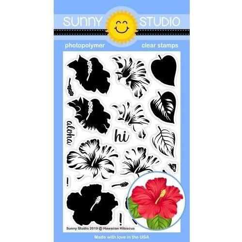 Simon Says Stamp! Sunny Studio HAWAIIAN HIBISCUS Clear Stamps SSCL 226