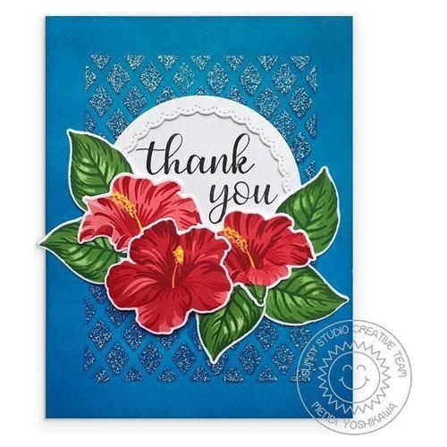 Simon Says Stamp! Sunny Studio HAWAIIAN HIBISCUS Clear Stamps SSCL 226