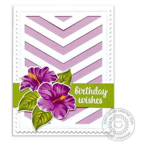 Simon Says Stamp! Sunny Studio HAWAIIAN HIBISCUS Clear Stamps SSCL 226