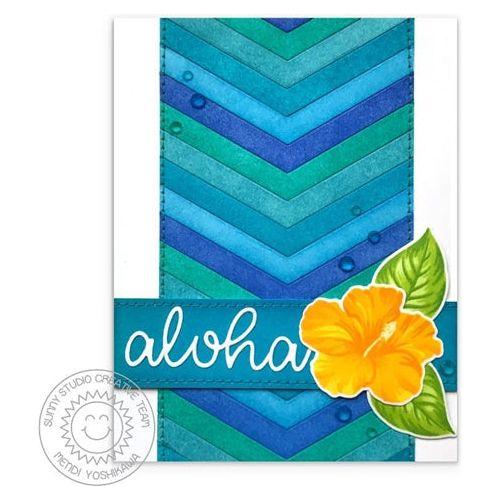 Simon Says Stamp! Sunny Studio HAWAIIAN HIBISCUS Clear Stamps SSCL 226