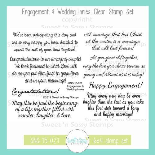 Simon Says Stamp! Sweet 'N Sassy ENGAGEMENT AND WEDDING INNIES Clear Stamp Set sns-15-021