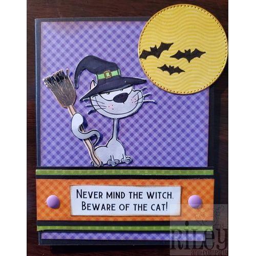 Simon Says Stamp! Riley And Company Funny Bones BEWARE OF THE CAT Cling Rubber Stamp RWD 730