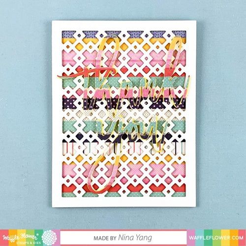 Simon Says Stamp! Waffle Flower OVERSIZED THANK YOU Clear Stamp and Die Combo WFC285