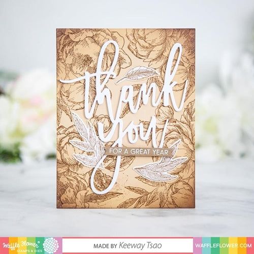 Simon Says Stamp! Waffle Flower OVERSIZED THANK YOU Clear Stamp and Die Combo WFC285