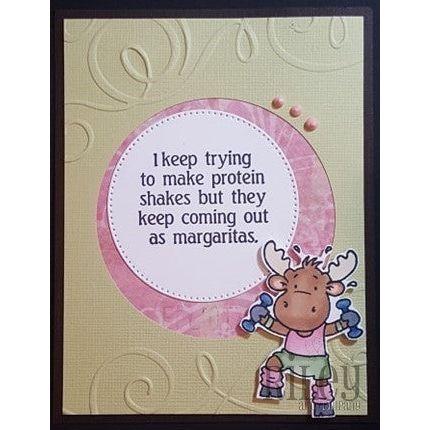 Simon Says Stamp! Riley And Company Funny Bones PROTEIN SHAKES Cling Rubber Stamp RWD 759