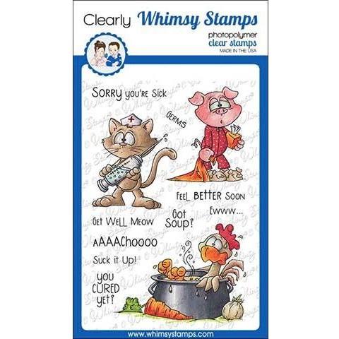 Simon Says Stamp! Whimsy Stamps GET WELL Clear Stamps DP1033