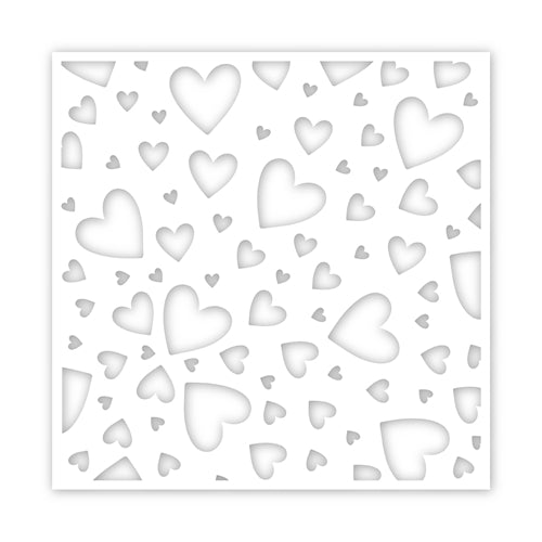 02-00049 Flying Heart Stencil - iStencils