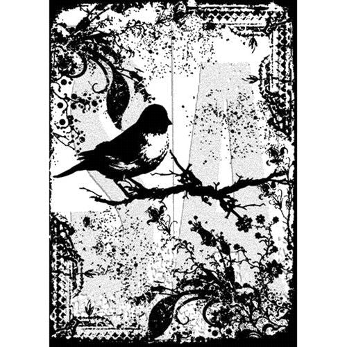 Simon Says Stamp! Tim Holtz Cling Rubber ATC Stamp TATTERED SPARROW Bird COM031