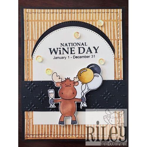 Simon Says Stamp! Riley And Company Funny Bones NATIONAL WINE DAY Cling Rubber Stamp RWD 784