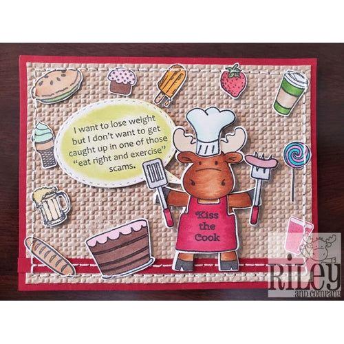 Simon Says Stamp! Riley And Company Funny Bones EAT RIGHT SCAMS Cling Rubber Stamp RWD 767