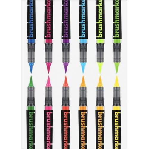 Karin Markers Pigment Decobrush , Basic Colors Collection 12