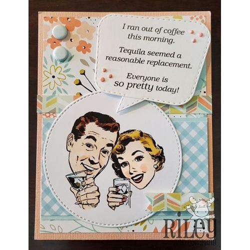 Simon Says Stamp! Riley And Company Funny Bones COFFEE REPLACEMENT Cling Stamp RWD-809