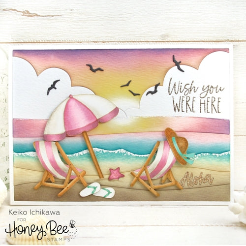 Simon Says Stamp! Honey Bee BEACH SCENE A7 COVER PLATE Die hbdsbsa7