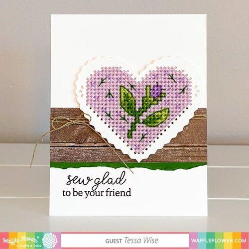 Simon Says Stamp! Waffle Flower STITCHED SENTIMENTS Clear Stamps 271322