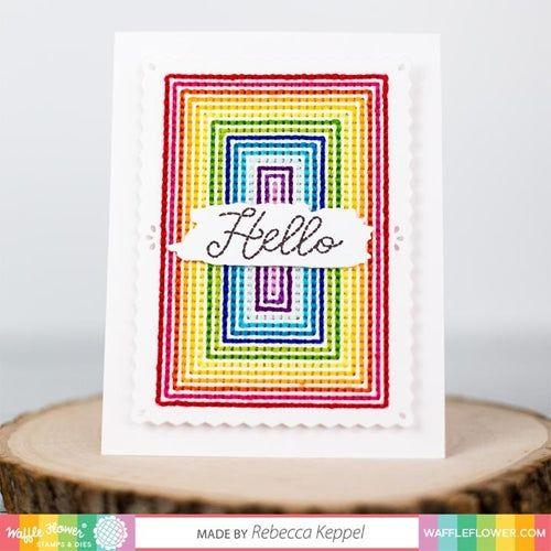 Simon Says Stamp! Waffle Flower STITCHED SENTIMENTS Clear Stamps 271322