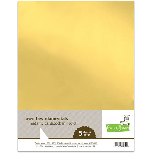 Lawn Fawn 5 Sheets Gold Matte Metallic Cardstock lf2456 – Simon