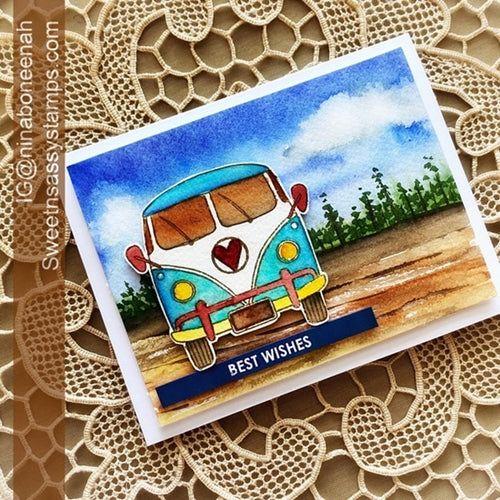 Simon Says Stamp! Sweet 'N Sassy VINTAGE VAN Clear Stamp Set sns-20-045