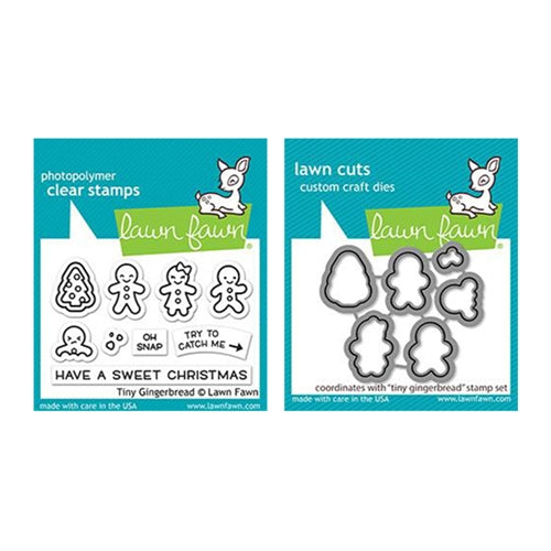 Simon Says Stamp! Lawn Fawn SET TINY GINGERBREAD Clear Stamps and Dies lftg