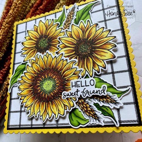 Simon Says Stamp! Honey Bee SWEET SUNFLOWERS Clear Stamp Set hbst274