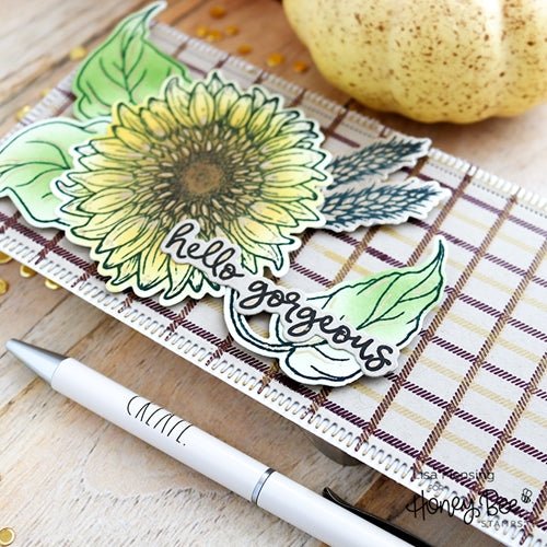 Simon Says Stamp! Honey Bee SWEET SUNFLOWERS Clear Stamp Set hbst274