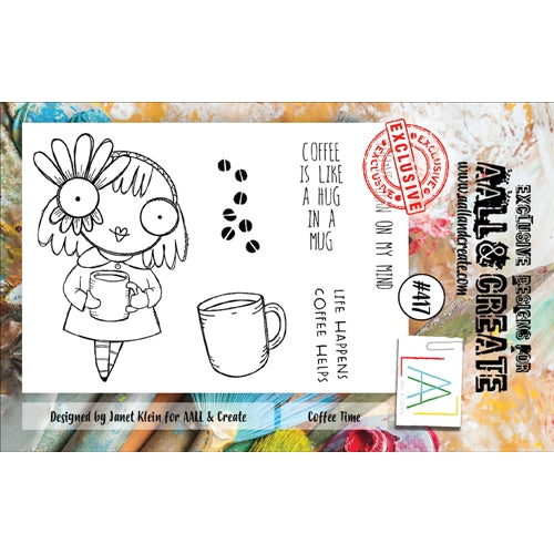 Simon Says Stamp! AALL & Create COFFEE TIME A7 Clear Stamp Set aal00417