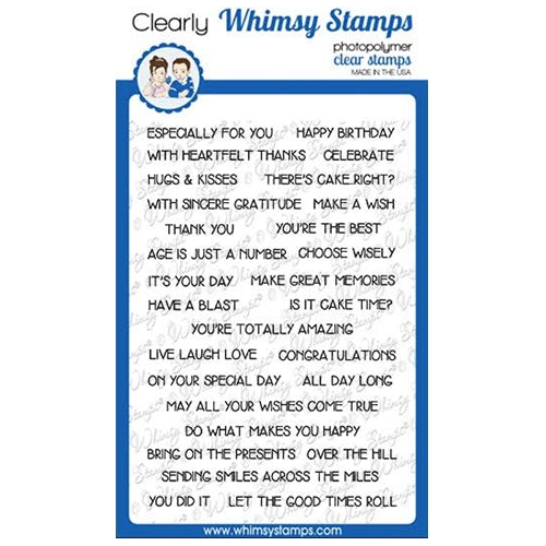 Simon Says Stamp! Whimsy Stamps SIMPLE SENTIMENT STRIPS Clear Stamps