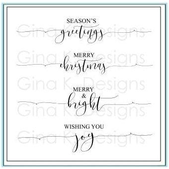 Simon Says Stamp! Gina K Designs SCRIPTY HOLIDAY Clear Stamps 6635