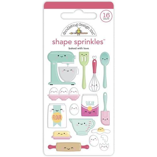 Simon Says Stamp! Doodlebug BAKED WITH LOVE Shape Sprinkles 7093