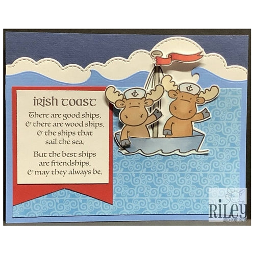 Simon Says Stamp! Riley And Company Funny Bones IRISH TOAST Cling Rubber Stamp RWD 867