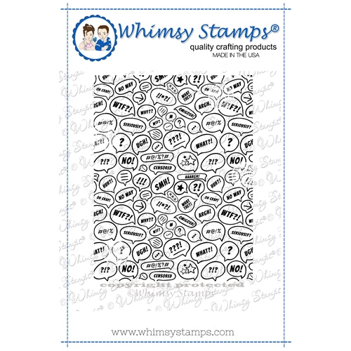 Whimsy Stamps VINTAGE SCRIPT BACKGROUND Cling Stamp DDB0073