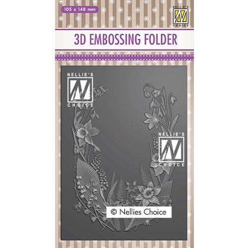 Simon Says Stamp! Nellie's Choice FLOWER FRAME 3D Embossing Folder nef3d020