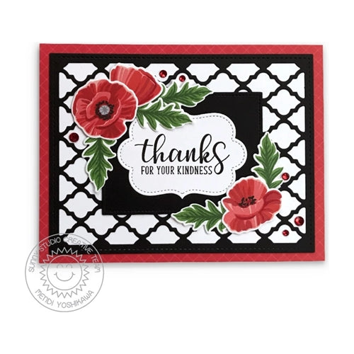 Sunny Studio Poppy Fields 4x6 Clear Photopolymer Poppies Stamps