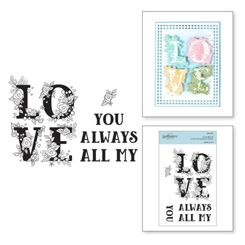 Simon Says Stamp! STP 019 Spellbinders LOVE BLOCK Clear Stamps*