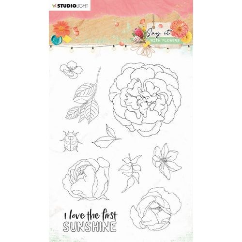 Simon Says Stamp! Studio Light SAY IT WITH FLOWERS 527 Clear Stamps slswfstamp527*