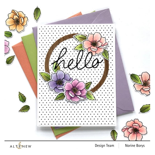 Simon Says Stamp! Altenew MINI DELIGHT WINSOME BLOOM Clear Stamp and Die Bundle ALT6085